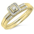 thumbnail image 1 of Dazzlingrock Collection 0.15 Carat (ctw) 10K Round Diamond Halo Engagement Bridal Ring Set Wedding Band, Yellow Gold, Size 7, 1 of 1
