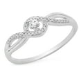 thumbnail image 1 of Dazzlingrock Collection 0.15 Carat (ctw) 10K Round White Diamond Split Shank Bridal Engagement Ring, White Gold, Size 4.5, 1 of 1