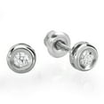 thumbnail image 1 of Dazzlingrock Collection 0.15 Carat (ctw) 14K Round Cut Diamond Bezel Stud Earrings, White Gold, 1 of 1