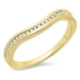thumbnail image 1 of Dazzlingrock Collection 0.15 Carat (ctw) 14K Round Cut Diamond Stackable Wedding Contour Band Guard Ring, Yellow Gold, Size 6.5, 1 of 4