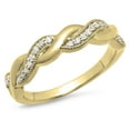 thumbnail image 1 of Dazzlingrock Collection 0.15 Carat (ctw) 14K Round Diamond Bridal Anniversary Wedding Stackable Swirl Band, Yellow Gold, Size 7, 1 of 1