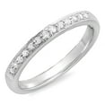 thumbnail image 1 of Dazzlingrock Collection 0.15 Carat (ctw) 14K Round Diamond Ladies Anniversary Wedding Ring Stackable Band, White Gold, Size 5.5, 1 of 1