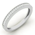 thumbnail image 1 of Dazzlingrock Collection 0.15 Carat (ctw) 14K Round Diamond Ladies Millgrain Wedding Stackable Band, White Gold, Size 5, 1 of 1