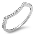 thumbnail image 1 of Dazzlingrock Collection 0.15 Carat (ctw) 14K Round Diamond Ladies Wedding Stackable Contour Guard Ring, White Gold, Size 8.5, 1 of 1