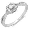 thumbnail image 1 of Dazzlingrock Collection 0.15 Carat (ctw) 14k Diamond Crossover Split Shank Engagement Bridal Promise Ring, White Gold, Size 6, 1 of 1