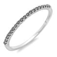 thumbnail image 1 of Dazzlingrock Collection 0.15 Carat (ctw) 14k Round Black Diamond Ladies Anniversary Wedding Band Stackable Ring, White Gold, Size 8.5, 1 of 1