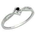thumbnail image 1 of Dazzlingrock Collection 0.15 Carat (ctw) 18k Round Black And White Diamond Ladies Promise Engagement Ring, White Gold, Size 7, 1 of 6