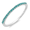 thumbnail image 1 of Dazzlingrock Collection 0.15 Carat (ctw) 18k Round Blue Diamond Ladies Anniversary Wedding Stackable Band, White Gold, Size 5.5, 1 of 1