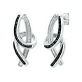thumbnail image 1 of Dazzlingrock Collection 0.15 Carat (ctw) Round Blue & White Diamond Pushback Drop Earrings for Women in 10K White Gold, 1 of 3