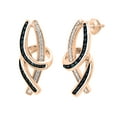thumbnail image 1 of Dazzlingrock Collection 0.15 Carat (ctw) Round Blue & White Diamond Screwback Drop Earrings for Women in 10K Rose Gold, 1 of 3