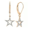 thumbnail image 1 of Dazzlingrock Collection 0.15 Cttw Round White Diamond Star Shape Lever Back Fashion Dangling Earrings For Her,10K Solid Rose Gold, 1 of 5
