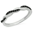 thumbnail image 1 of Dazzlingrock Collection 0.15 Carat (ctw) Sterling Silver Round Black Diamond Ladies Swirl Wedding Stackable Band, Size 8, 1 of 1