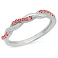 thumbnail image 1 of Dazzlingrock Collection 0.15 Carat (ctw) Sterling Silver Round Cut Ruby Ladies Swirl Wedding Stackable Band, Size 4, 1 of 1