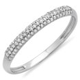thumbnail image 1 of Dazzlingrock Collection 0.16 Carat (ctw) 18K Round White Diamond Ladies Bridal Anniversary Wedding Band, White Gold, Size 10, 1 of 1