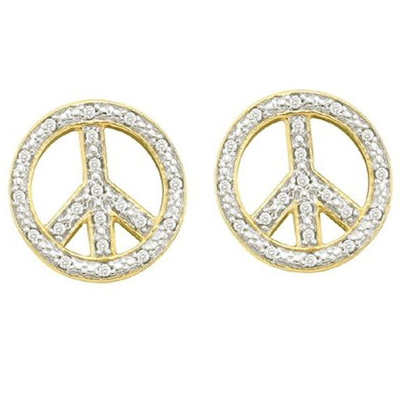 Dazzlingrock Collection 0.17 Carat (ctw) 10K Diamond Fashion Earrings, Yellow Gold
