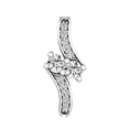 thumbnail image 1 of Dazzlingrock Collection 0.18 Carat (ctw) 10K Round Diamond Ladies Two Stone Pendant (Silver Chain Included), White Gold, 1 of 1