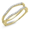 thumbnail image 1 of Dazzlingrock Collection 0.18 Carat (ctw) 10K Round Diamond Ladies Wedding Enhancer Double Ring, Yellow Gold, Size 4, 1 of 1