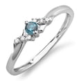 thumbnail image 1 of Dazzlingrock Collection 0.18 Carat (ctw) 14k Round Blue And White Diamond Bridal Promise Engagement Ring, White Gold, Size 5.5, 1 of 1