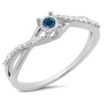 thumbnail image 1 of Dazzlingrock Collection 0.20 Carat (ctw) 10K Blue & White Diamond Ladies Promise Engagement Ring 1/5 CT, White Gold, Size 7, 1 of 1