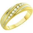 thumbnail image 1 of Dazzlingrock Collection 0.20 Carat (ctw) 10K White Diamond Men's 7 Stone Anniversary Wedding Band, Yellow Gold, Size 8.5, 1 of 1