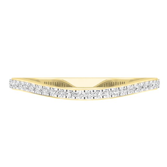 Dazzlingrock Collection 0.20 Carat (ctw) 14K Round Diamond Ladies Stackable Ring Wedding Band 1/5 CT, Yellow Gold, Size 4