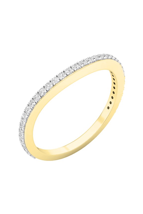 Collection 0.20 Carat (ctw) 14K Round Diamond Ladies Stackable Ring Wedding Band 1/5 CT, Yellow Gold, Size 5