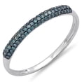 thumbnail image 1 of Dazzlingrock Collection 0.20 Carat (ctw) 14k Round Blue Diamond Bridal Wedding Band Stackable Ring 1/5 CT, White Gold, Size 9, 1 of 1
