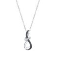 thumbnail image 1 of Dazzlingrock Collection 0.20 Carat (ctw) Round Black & White Diamond Abstract Infinity Twist Pendant for Women 1/5 CT in 925 Sterling Silver, 1 of 5