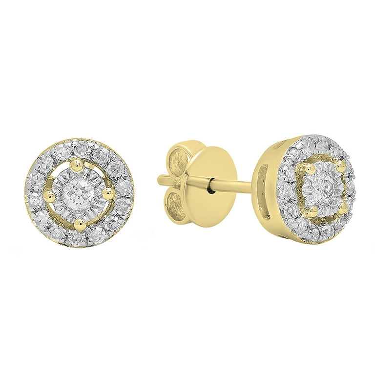 LADIES EARRINGS 0.20CT ROUND DIAMOND 14K YELLOW GOLD LADIES EARRINGS 0.20CT ROUND DIAMOND 14K YELLOW GOLD