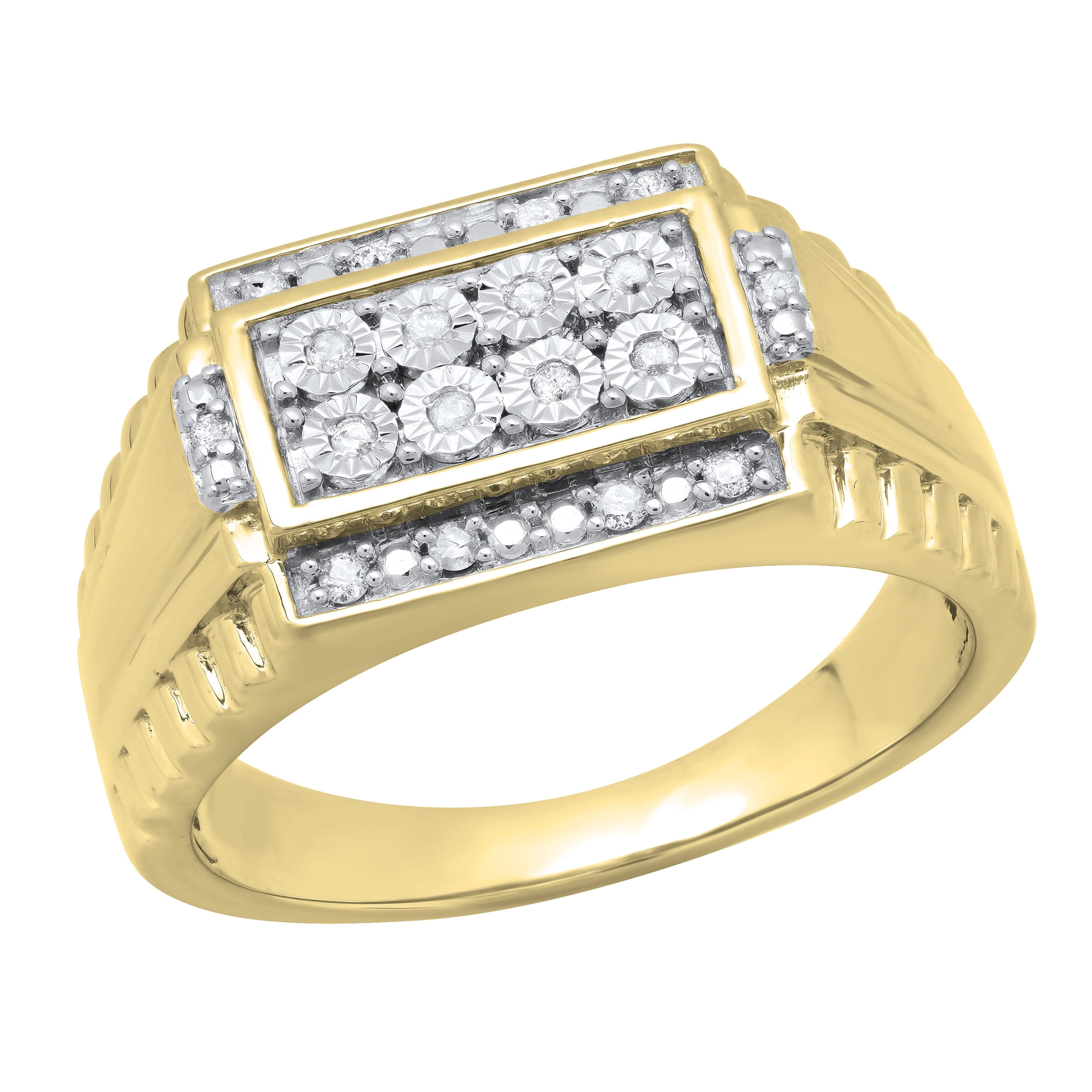 Dazzlingrockコレクション 0.20カラット(CTW) 10Kゴールド ラウンドダイヤモンド レディース クロスペンダント 1/5カラット DazzlingRock Collection 0.20 Carat (ctw) 18K Gold Round Diamond Wave Ladies  Bridal Promise Engagement Ring