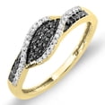 thumbnail image 1 of Dazzlingrock Collection 0.22 Carat (ctw) 10K Black & White Diamond Ladies Cocktail Right Hand Ring 1/4 CT, Yellow Gold, Size 5, 1 of 1