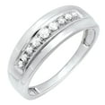 thumbnail image 1 of Dazzlingrock Collection 0.23 Carat (ctw) Round Lab Grown White Diamond Men's Wedding Anniversary Band Ring 1/4 CT, 925 Sterling Silver, Size 12.5, 1 of 1