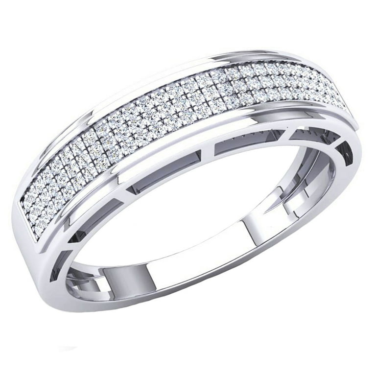 MEN'S BAND 0.25CT ROUND DIAMOND 10K WHITE GOLD MEN'S BAND 0.25CT ROUND DIAMOND 10K WHITE GOLD