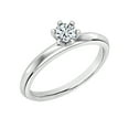 thumbnail image 1 of Dazzlingrock Collection 0.25 Carat Round Lab Grown White Diamond 6 Prong Classic Solitaire Engagement Ring for Women in 14K Solid White Gold Size 9, 1 of 6