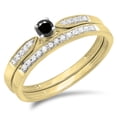 thumbnail image 1 of Dazzlingrock Collection 0.25 Carat (ctw) 10K Black & White Diamond Bridal Engagement Ring Band Set 1/4 CT, Yellow Gold, Size 5, 1 of 1