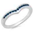 thumbnail image 1 of Dazzlingrock Collection 0.25 Carat (ctw) 10K Blue Diamond Wedding Stackable Band Chevron Ring 1/4 CT, White Gold, Size 10, 1 of 1