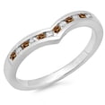 thumbnail image 1 of Dazzlingrock Collection 0.25 Carat (ctw) 10K Champagne & White Diamond Wedding Band Chevron Ring 1/4 CT, White Gold, Size 6, 1 of 1