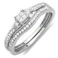thumbnail image 1 of Dazzlingrock Collection 0.25 Carat (ctw) 10K Diamond Ladies Bridal Promise Wedding Ring Band Set 1/4 CT, White Gold, Size 4, 1 of 1