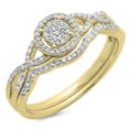 thumbnail image 1 of Dazzlingrock Collection 0.25 Carat (ctw) 10K Diamond Twisted Split Shank Engagement Ring Set 1/4 CT, Yellow Gold, Size 8, 1 of 1