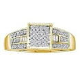 thumbnail image 1 of Dazzlingrock Collection 0.25 Carat (ctw) 10K Round And Baguette Diamond Micro Pave Engagement Ring 1/4 CT, Yellow Gold, Size 10, 1 of 1