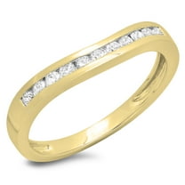 Dazzlingrock Collection 0.25 Carat (ctw) 10K Round Cut Diamond Anniversary Wedding Stackable Band 1/4 CT, Yellow Gold, Size 7.5