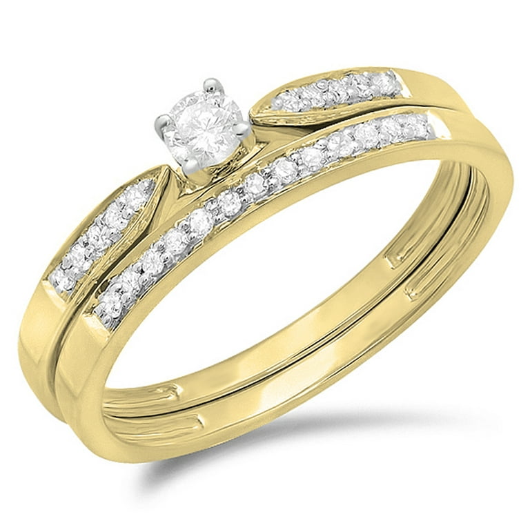 LADIES BRIDAL SET 0.25CT ROUND DIAMOND 10K WHITE GOLD LADIES BRIDAL SET 0.25CT ROUND DIAMOND 10K WHITE GOLD