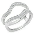 thumbnail image 1 of Dazzlingrock Collection 0.25 Carat (ctw) 10K Round Diamond Ladies Double Guard Wedding Band 1/4 CT, White Gold, Size 6.5, 1 of 4