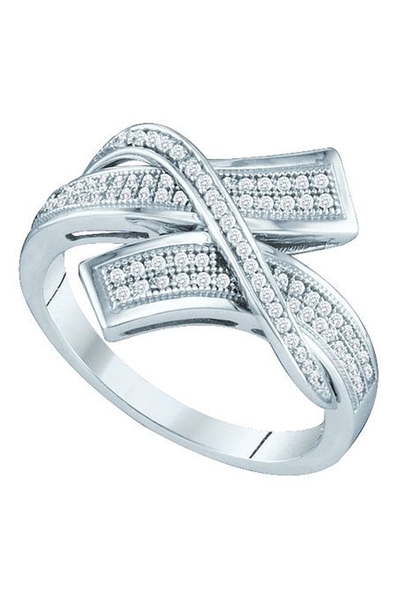 Collection 0.25 Carat (ctw) 10K Round White Diamond Ladies Micro Pave Anniversary Wedding Band 1/4 CT, White Gold