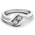 thumbnail image 1 of Dazzlingrock Collection 0.25 Carat (ctw) 10K White Diamond Two Stone Bridal Engagement Ring 1/4 CT, White Gold, Size 5.5, 1 of 3