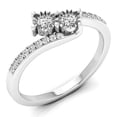 thumbnail image 1 of Dazzlingrock Collection 0.25 Carat (ctw) 10K White Diamond Two Stone Bridal Engagement Ring 1/4 CT, White Gold, Size 7, 1 of 1