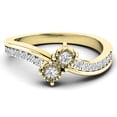 thumbnail image 1 of Dazzlingrock Collection 0.25 Carat (ctw) 10K White Diamond Two Stone Bridal Engagement Ring 1/4 CT, Yellow Gold, Size 5, 1 of 3