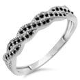thumbnail image 1 of Dazzlingrock Collection 0.25 Carat (ctw) 10k Round Black Diamond Ladies Wedding Stackable Swirl Band 1/4 CT, White Gold, Size 7.5, 1 of 1