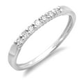 thumbnail image 1 of Dazzlingrock Collection 0.25 Carat (ctw) 10k Round Diamond Ladies 7 Stone Anniversary Wedding Band Stackable Ring 1/4 CT, White Gold, Size 5.5, 1 of 1