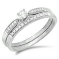 thumbnail image 1 of Dazzlingrock Collection 0.25 Carat (ctw) 10k Round Diamond Ladies Bridal Engagement Ring Band Set 1/4 CT, White Gold, Size 4, 1 of 1